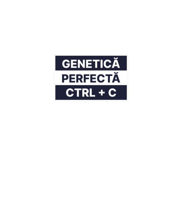 Genetică perfectă CTRL + C model alb pe tricou
