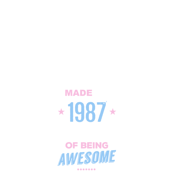 Made in - 1987 model albastru închis pe tricou