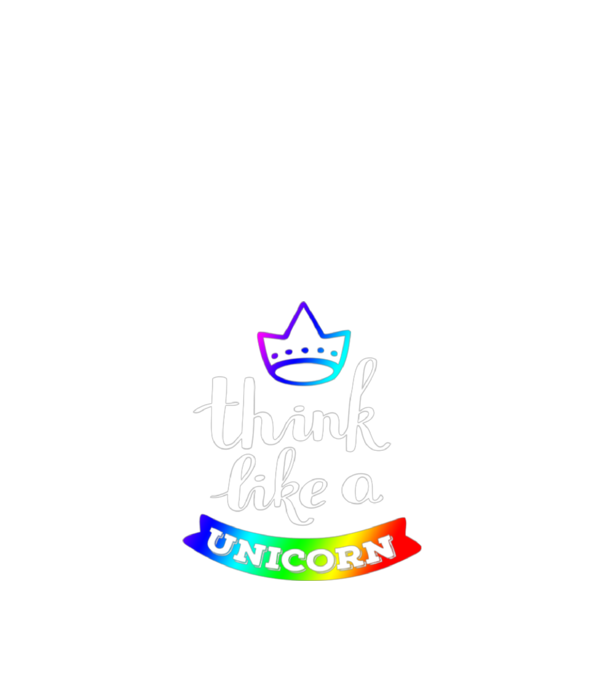 I think like a UNICORN model negru pe tricou