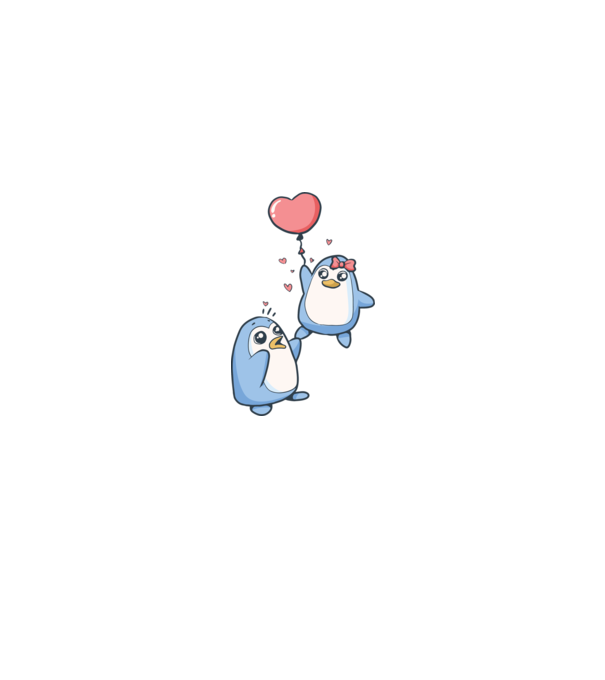 PINGUIN ÎNDRĂGOSTIT 4 model alb pe tricou