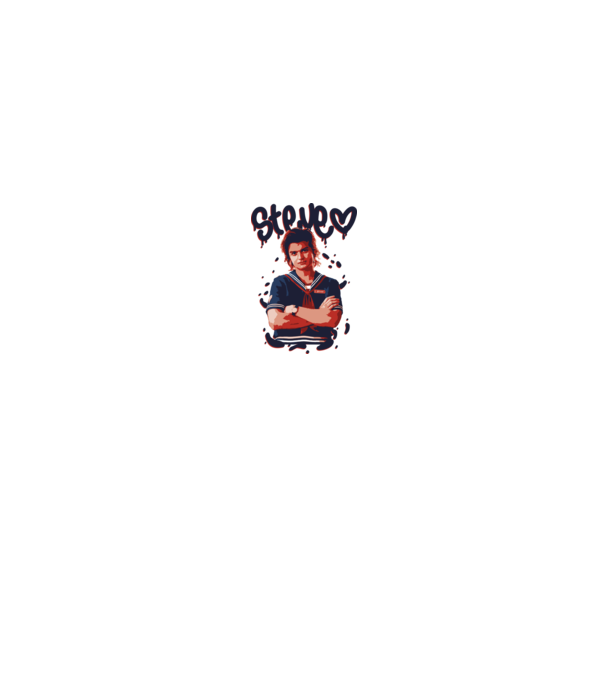 steve stranger things model alb/roșu pe tricou