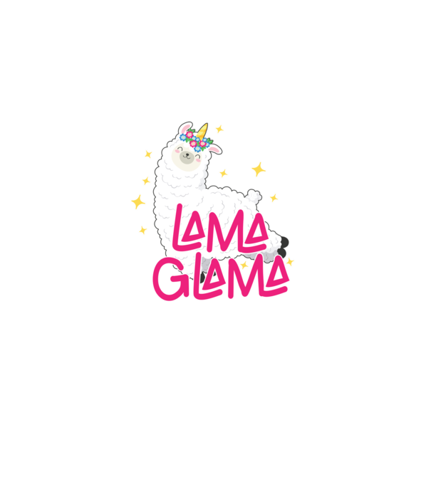 Lama glama model negru pe tricou