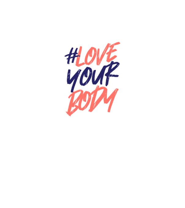 #loveyourbody model alb pe tricou