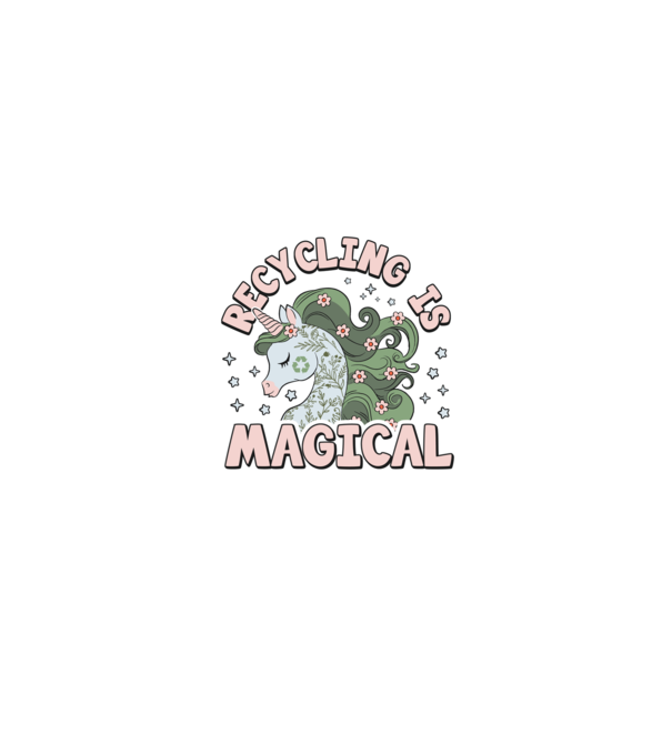 Recycling is magical model negru pe tricou