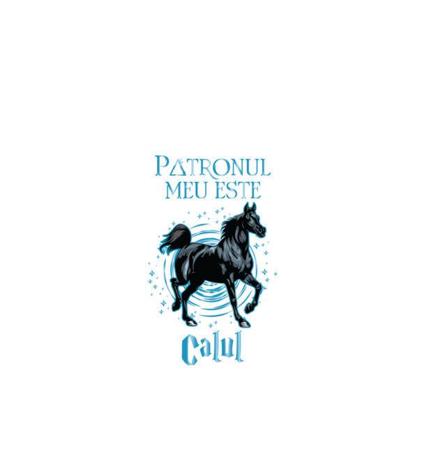 Patronul meu este CALUL model negru pe tricou