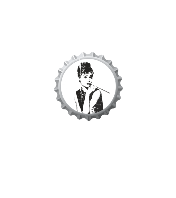 Audrey model alb pe tricou