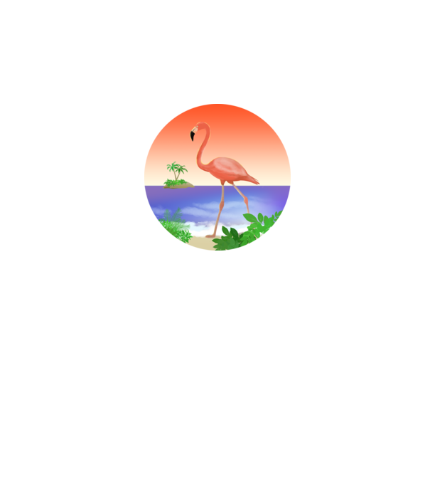 Flamingo model alb pe tricou