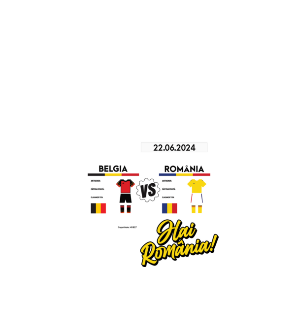 BEL-ROM euro 2024 calendar model negru pe tricou