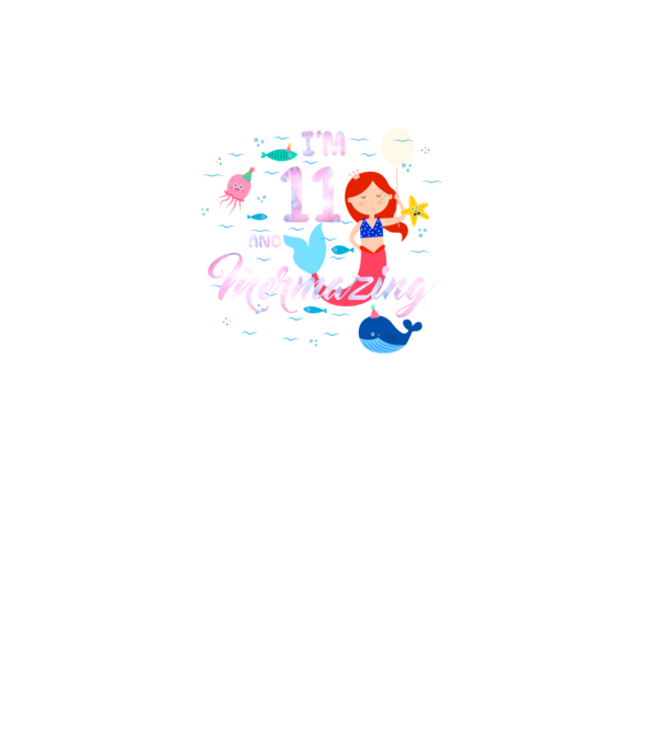 Mermazing Birthday 11 model negru pe tricou