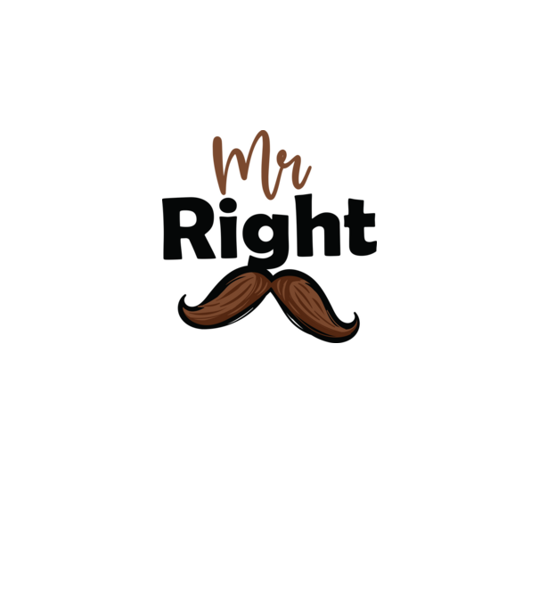 Mr right model alb pe tricou