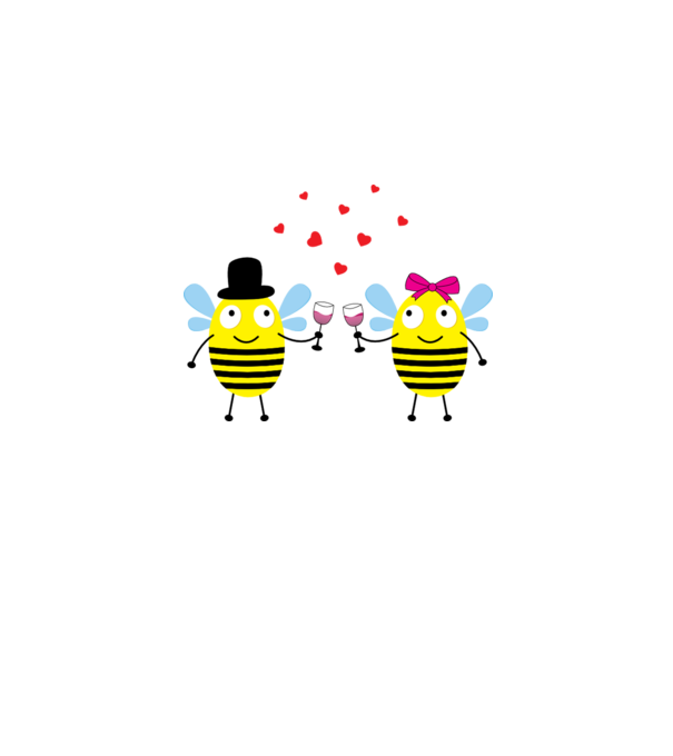 Bee Love model alb pe tricou