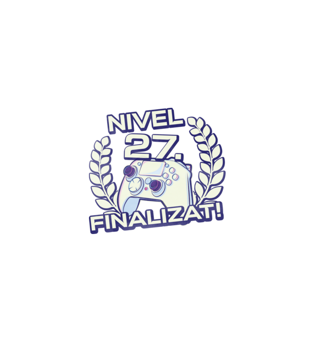 Nivel 27 finalizat! model negru pe tricou