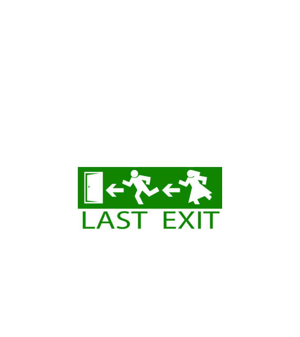 Last Exit model alb pe tricou