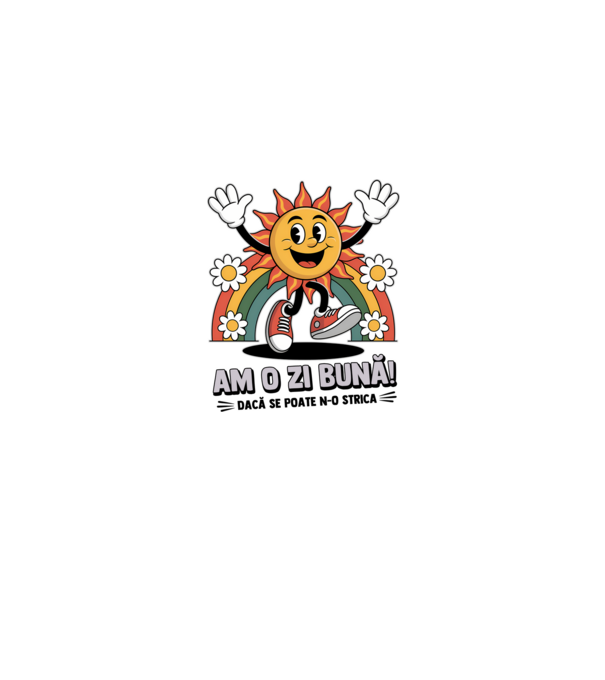 Am o zi bună! model alb/roșu pe tricou