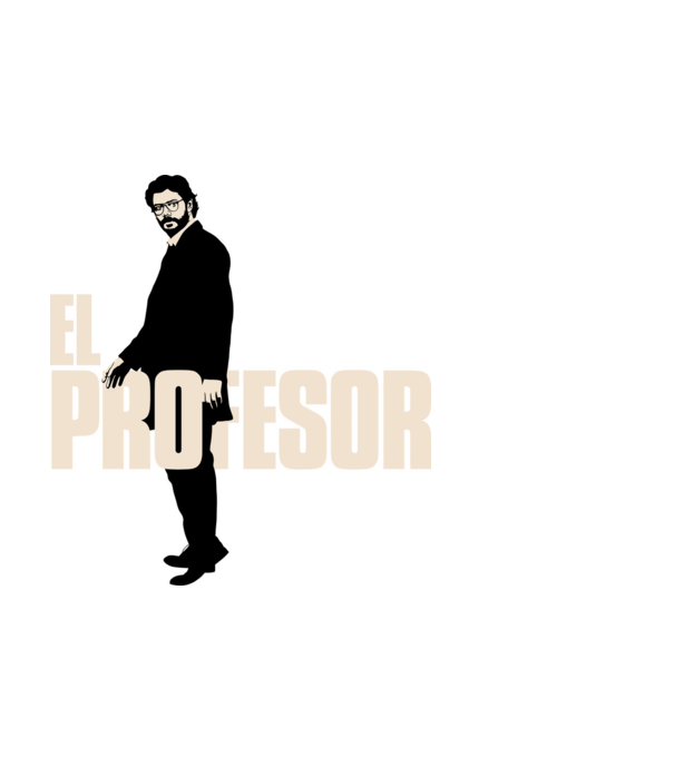 el professor la casa de papel model alb pe tricou
