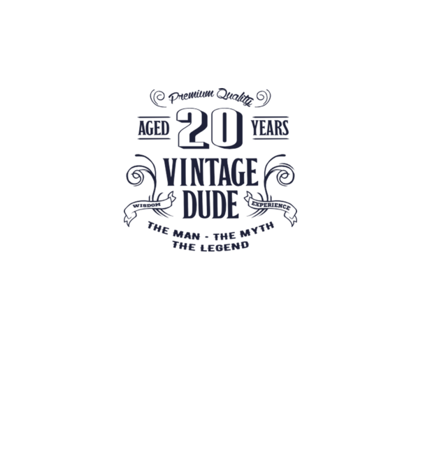 Vintage Dude - 20 model alb pe tricou