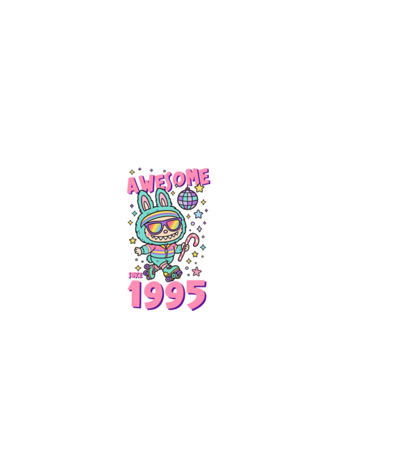 Awesome since 1995 - Labubu model negru pe tricou