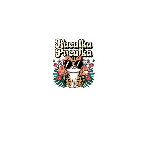 Huculka Puculka pisică 3 model alb pe tricou