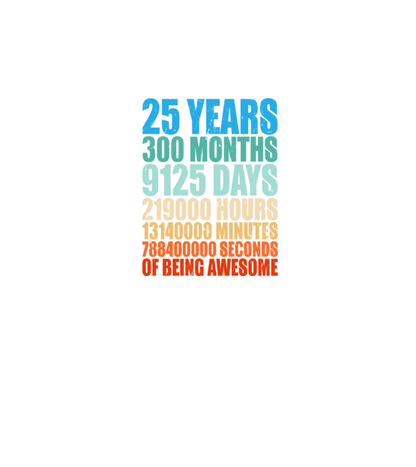 25 years of being awesome model negru pe tricou