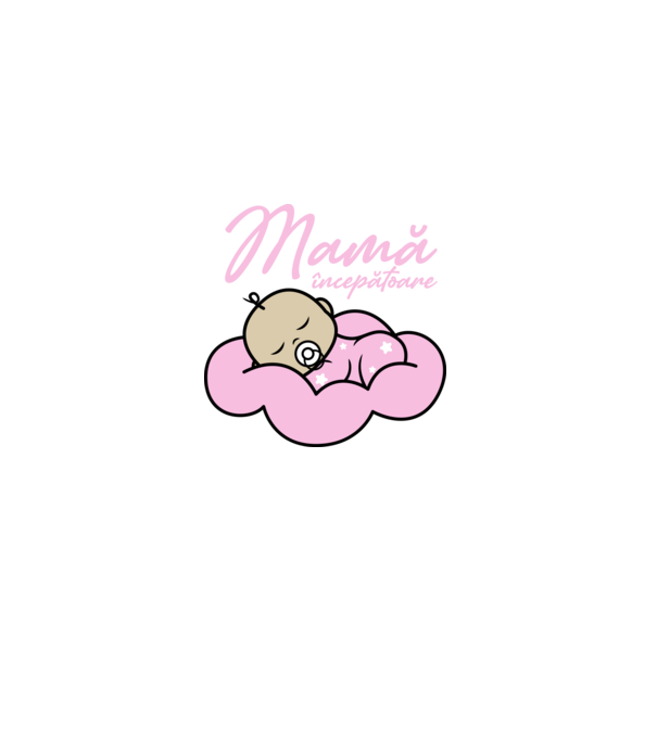 Mamă începătoare model alb pe tricou
