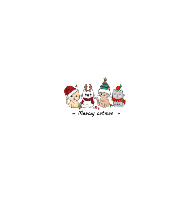 Meowy catmas 2 model alb/roșu pe tricou