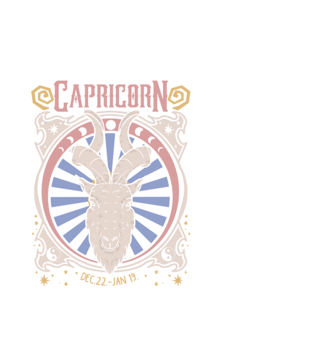 Zodiac Vintage CAPRICORN model alb pe tricou