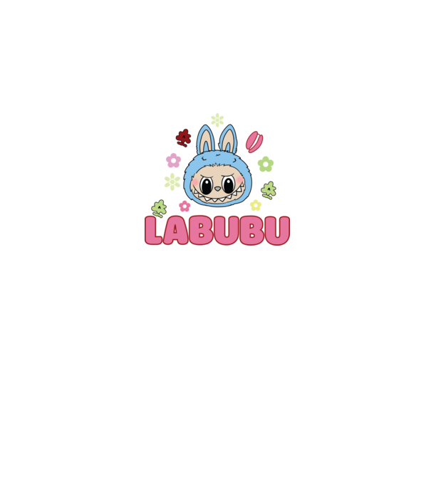 Labubu model negru pe tricou