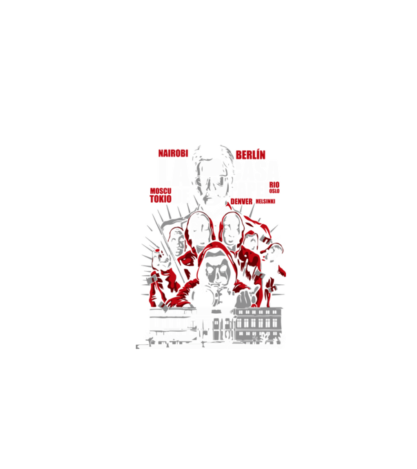 la casa de papel family model negru pe tricou