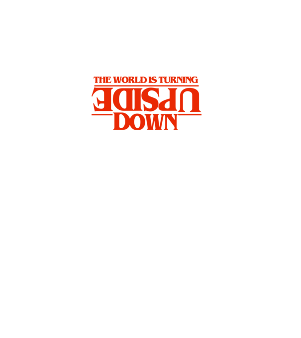 the world is turning upside down model negru pe tricou