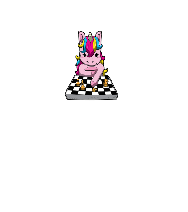 Chessicorn model negru pe tricou
