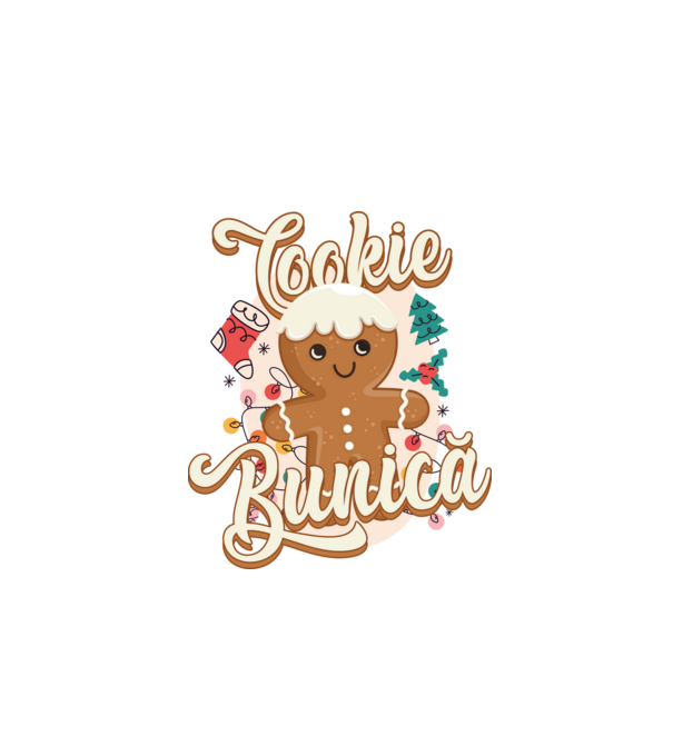 Cookie bunică model alb pe tricou