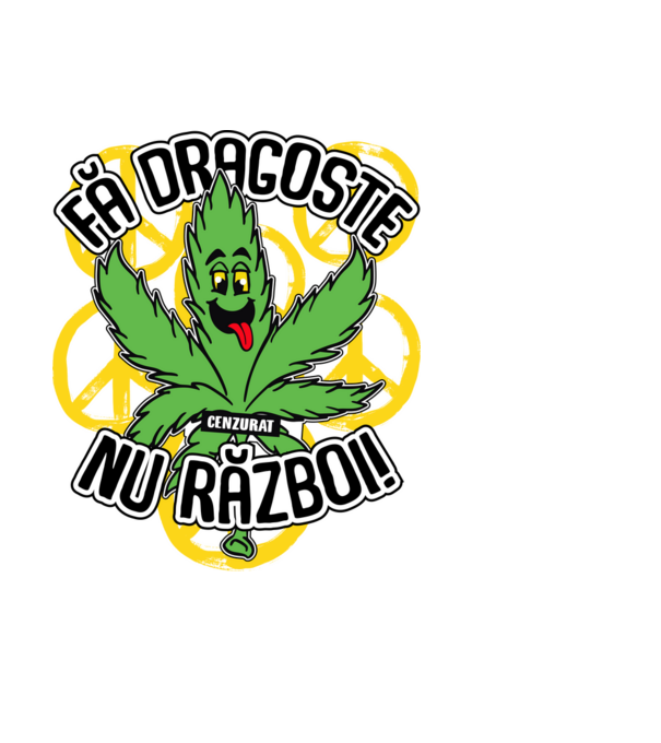 fă dragoste, nu război! (cenzurat) model negru pe tricou