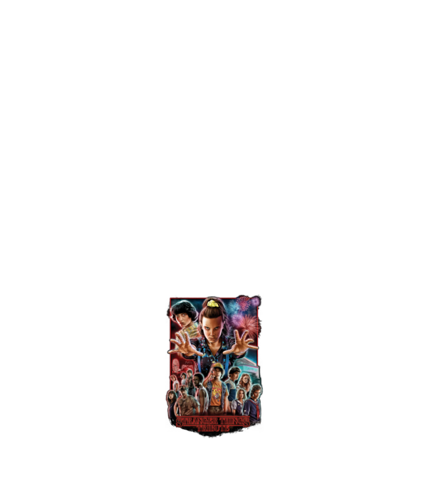 stranger things tribute poster model albastru închis pe tricou