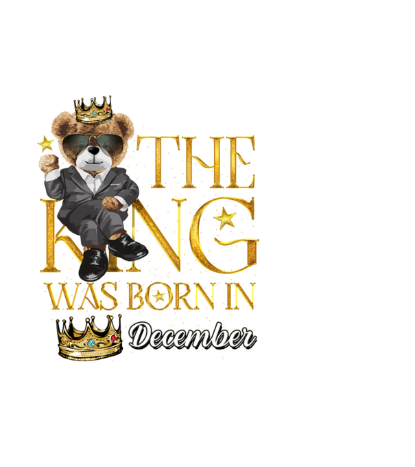 The king was born int DECEMBER model alb pe tricou
