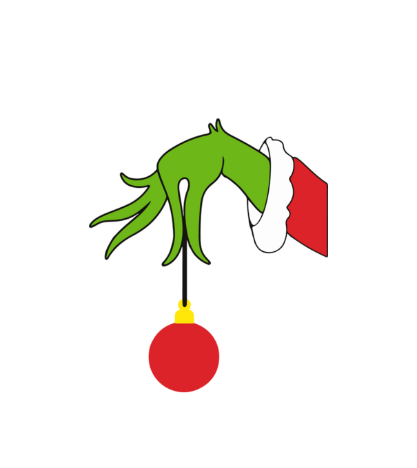 Grinch hand model alb pe tricou