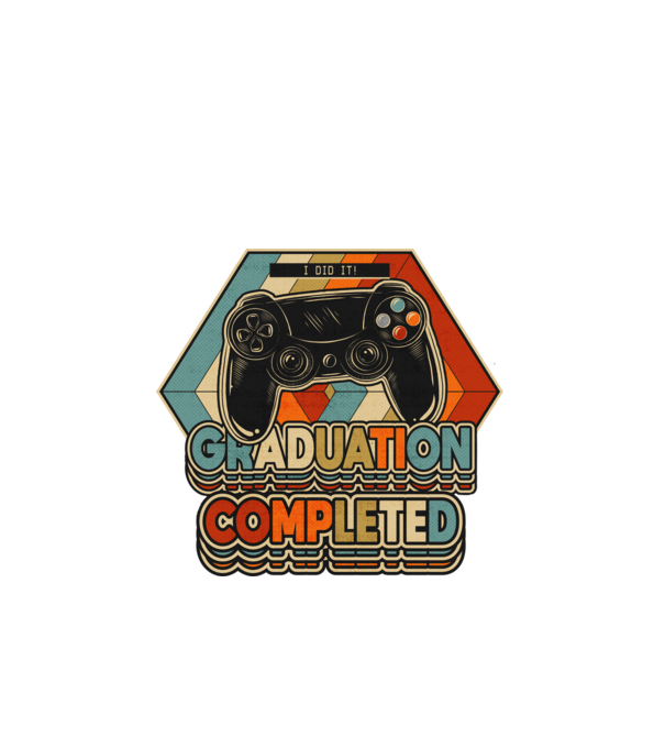 Graduatuion completed retro model negru pe tricou