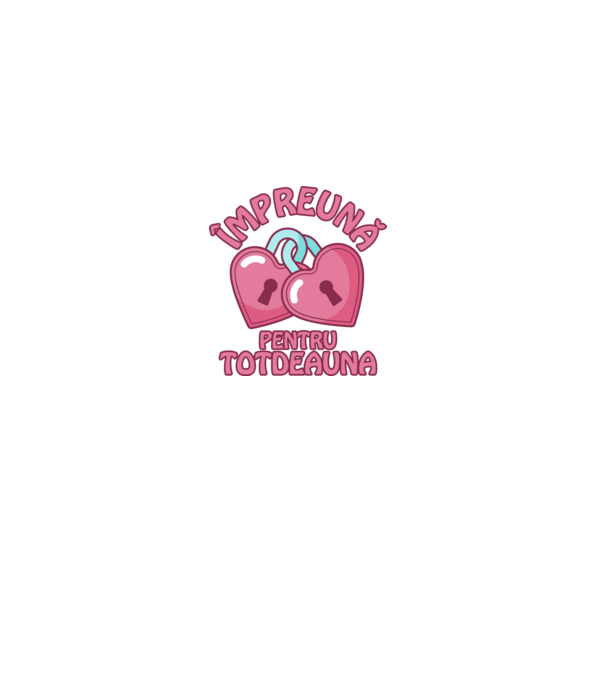 mpreună pentru totdeauna model gri pe tricou