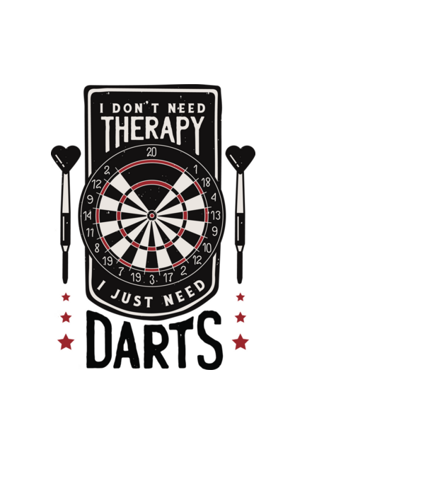 Darts Therapy model negru pe tricou