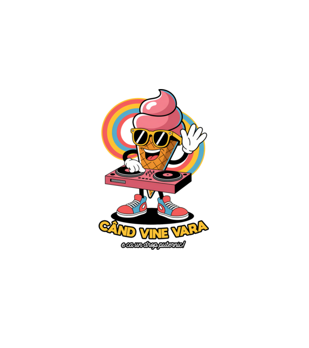 Când vine vara, e ca un drop puternic! model alb pe tricou