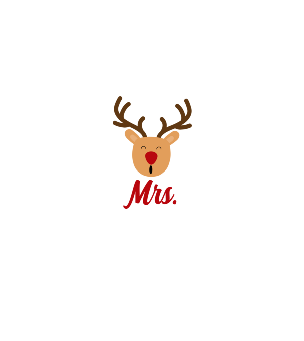 Mrs Reindeer christmas couple model alb pe tricou