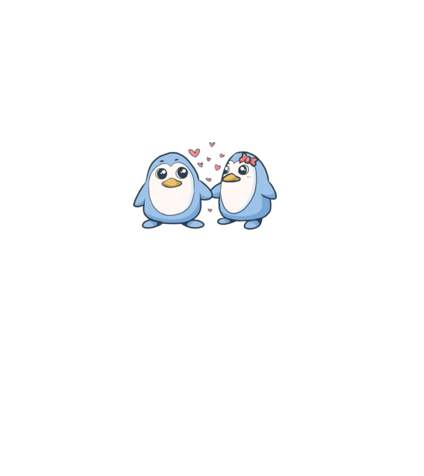 PINGUIN ÎNDRĂGOSTIT 2 model roz deschis pe tricou