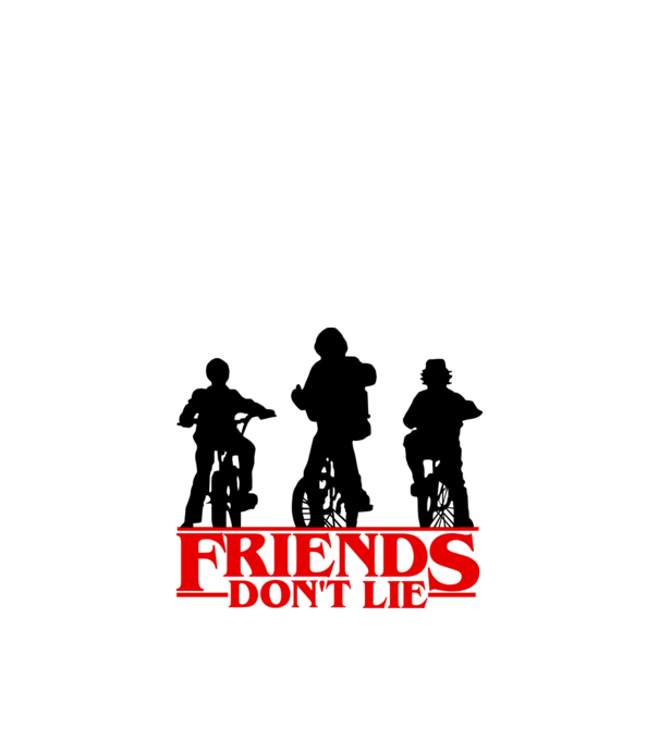 friends dont lie bicycle model alb pe tricou