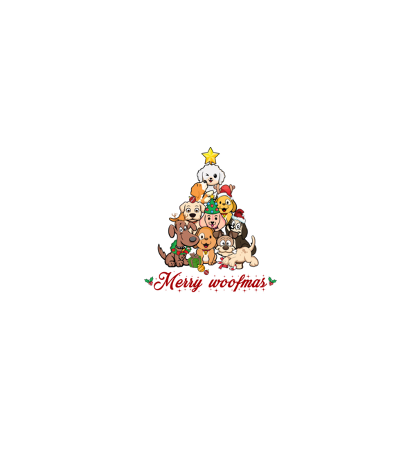 Merry woofmas model negru pe tricou