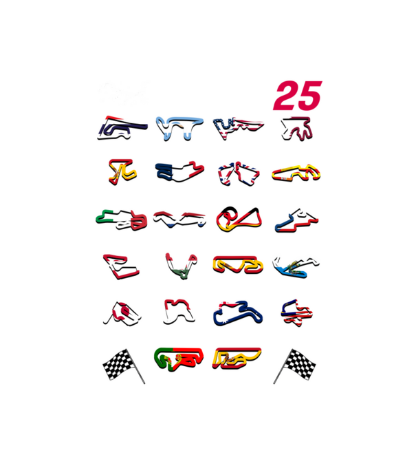 MOTOGP 25 CALENDAR Negru model negru pe tricou