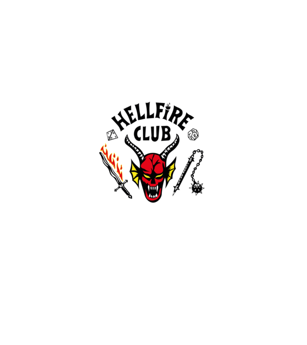 HELLFIRE CLUB model alb pe tricou