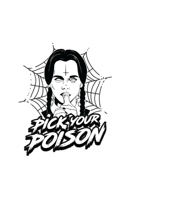 WEDNESDAY Pick your poison model negru pe tricou