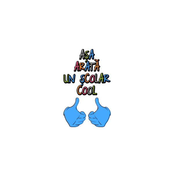 așa arată un școlar cool model alb pe tricou