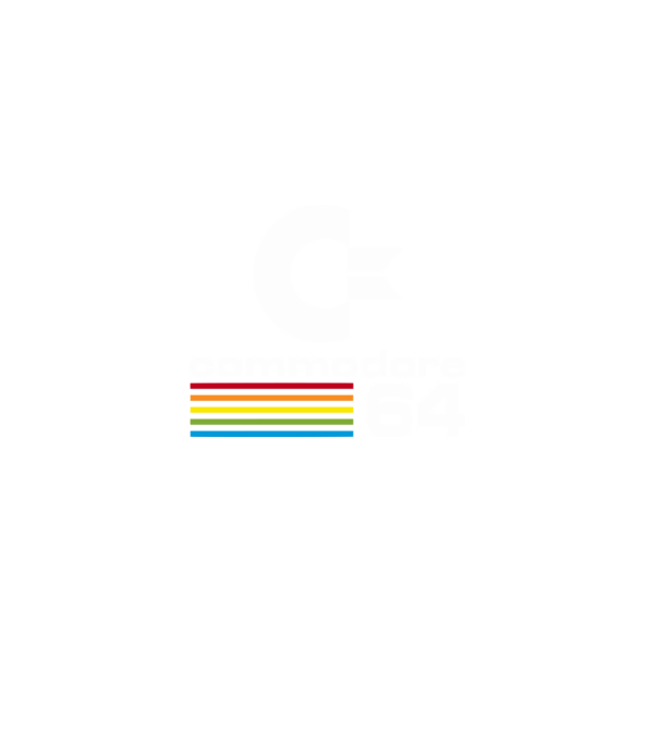Commodore 64 logo on black model negru pe tricou