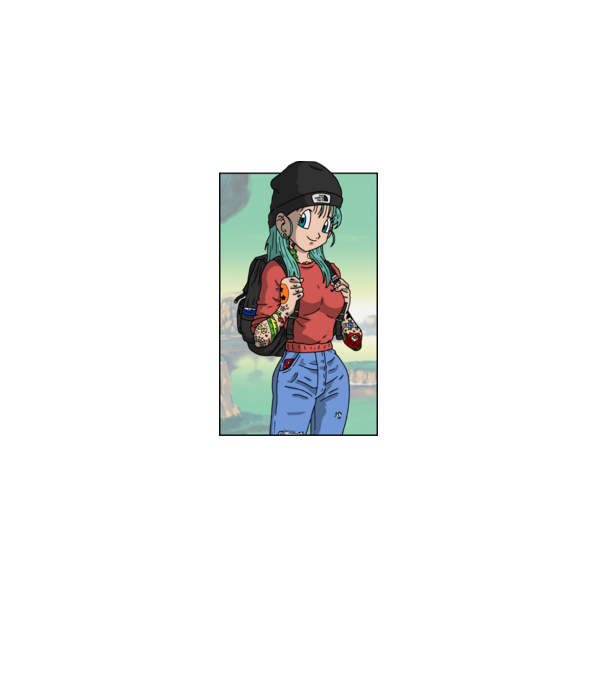 dragon ball bulma model bordo pe tricou