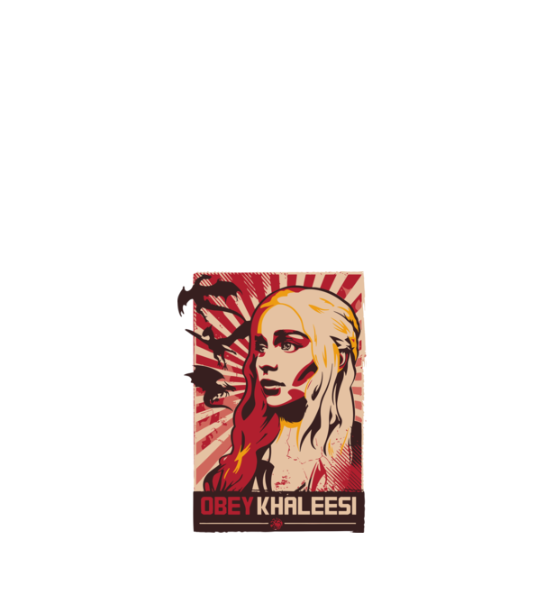 Obey Khaleesi model negru pe tricou